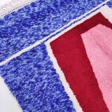 Moroccan Berber rug Boujaad ecru with colorful and mottled patterns 306x228cm