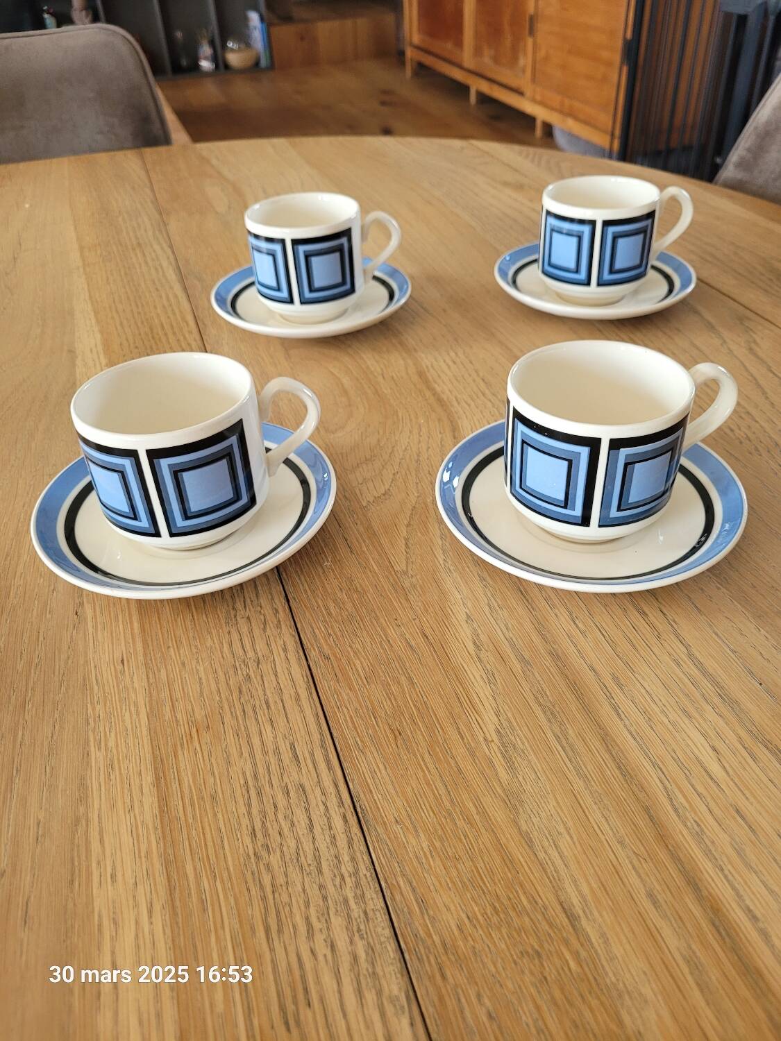 4 vintage cups and saucers