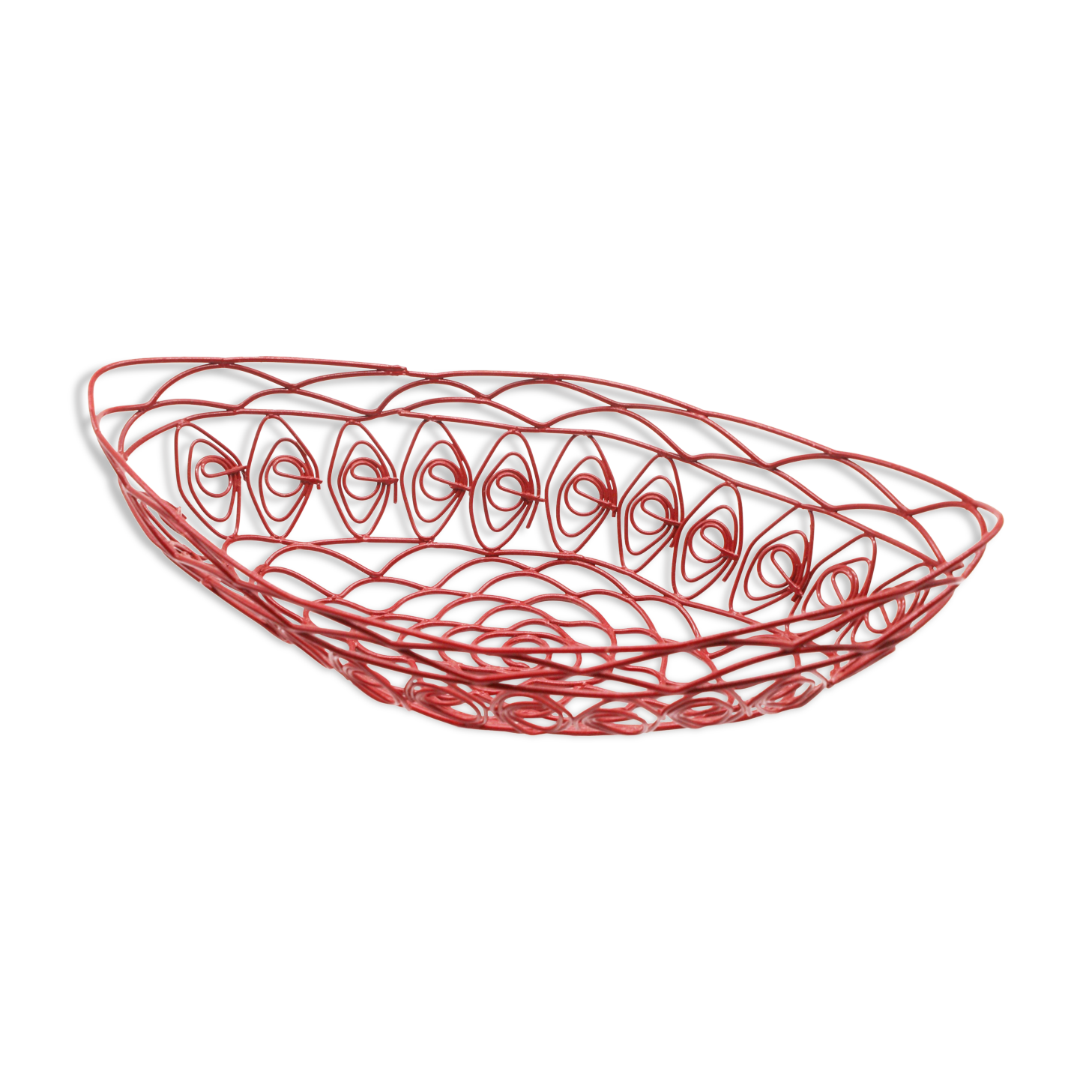 Red metal fruit basket