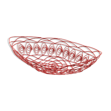 Red metal fruit basket