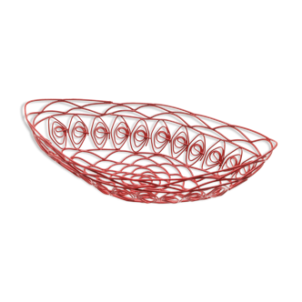 Red metal fruit basket