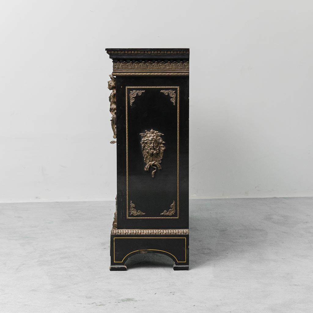 Boulle sideboard vintage French Renaissance style hand-painted 19th century