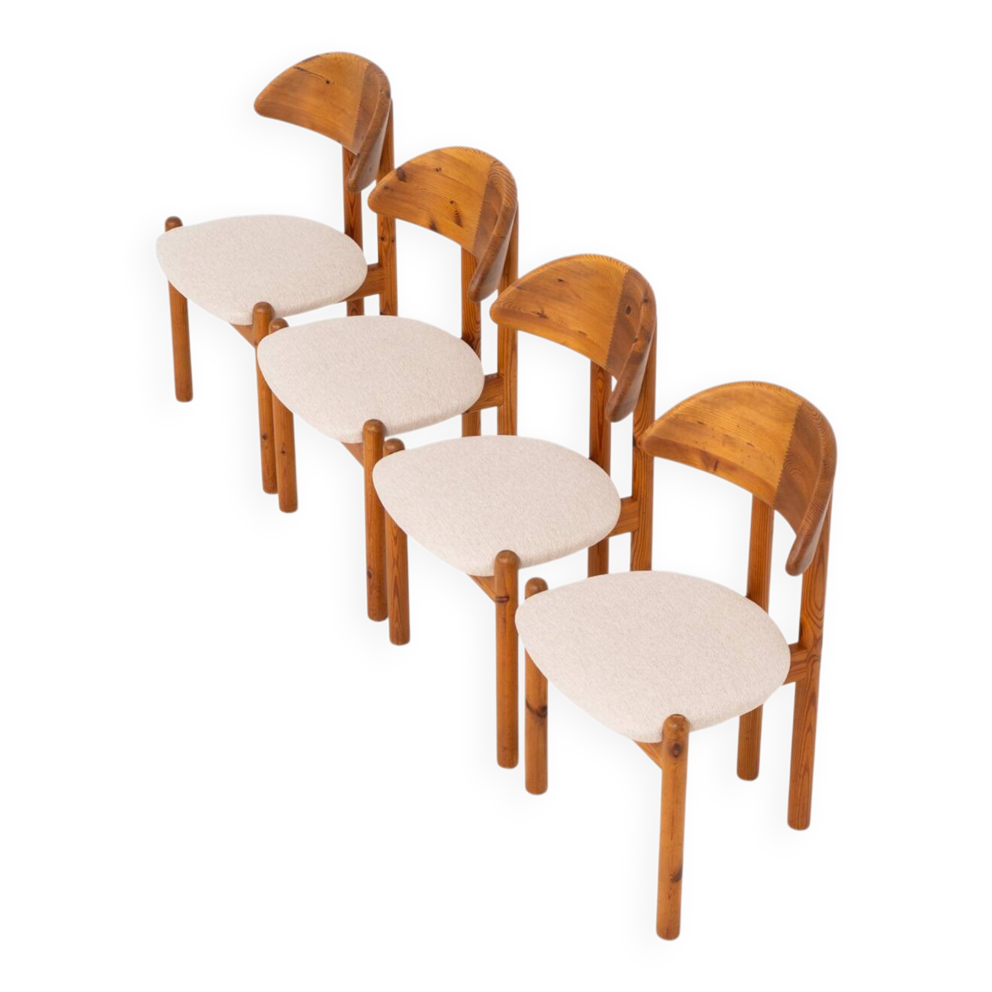 Set of 4 pine chairs by Vamdrup Stolefabrik