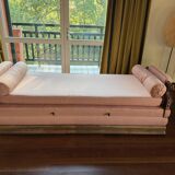 Méridienne vintage en bois sculpté