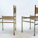 Set of 4 Brass and Leather Chairs by Luciano Frigerio, Italy, 1970s