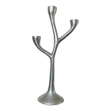 Modernist free-form candle holder in cast aluminum 1970