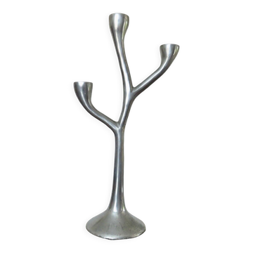 Bougeoir moderniste forme libre en fonte d'aluminium 1970