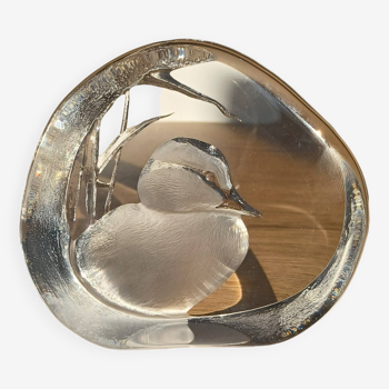 Figurine de Canard en cristal de Mats Jonasson.