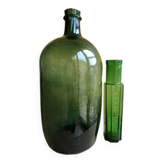 Old art deco bottle and flask