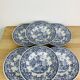 6 assiettes plates terre de fer bleues vintage