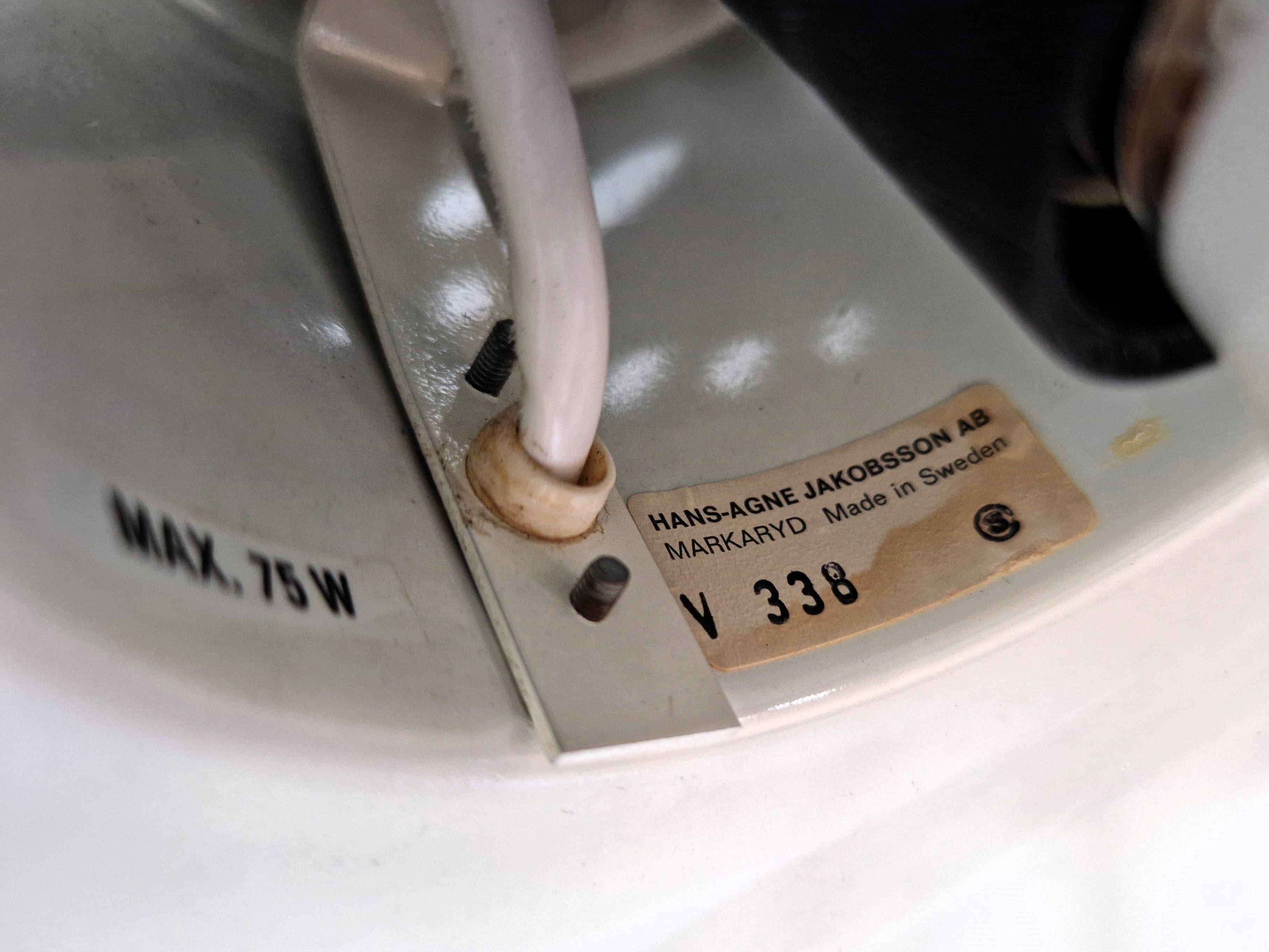 Applique en métal blanc de Hans Agne Jakobsson pour AB Markaryd, Suède 1970