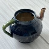 Numbered ceramic teapot, Belgian pottery style.