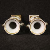 Pair of French XIXth century hand painted ceramic vases