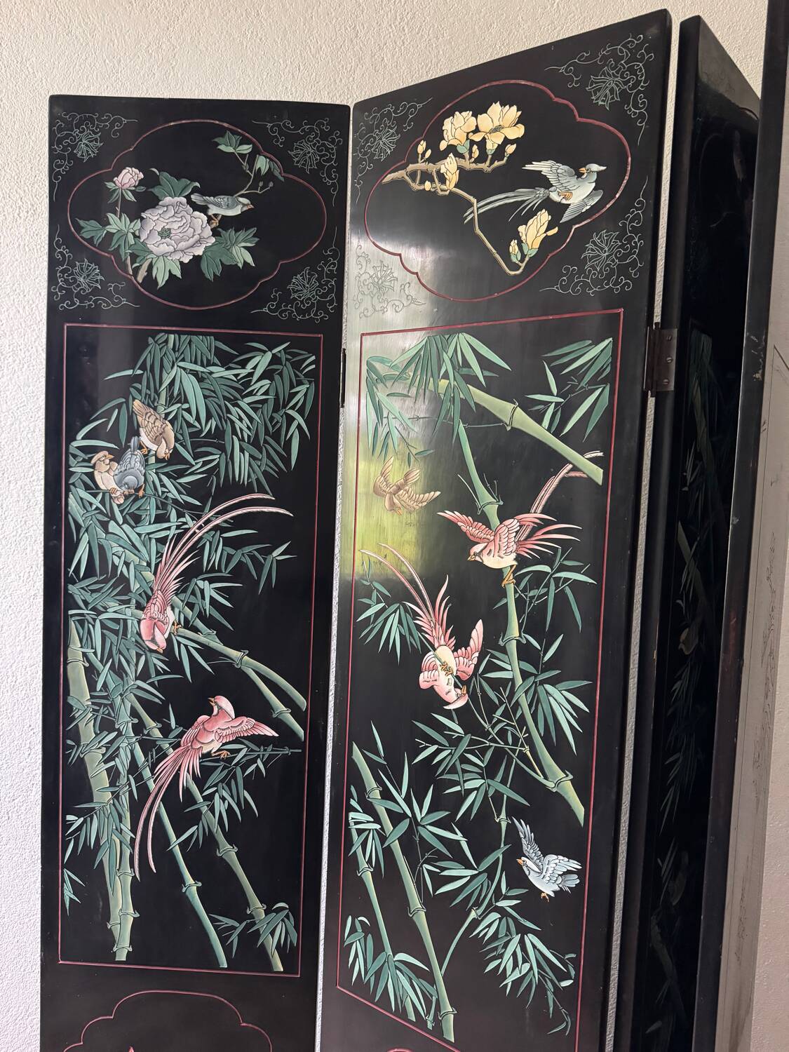 Antique Chinese lacquer screen