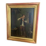 Oil on copper plate 19th century