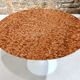 Round table in red marble by Eero Saarinen for Knoll