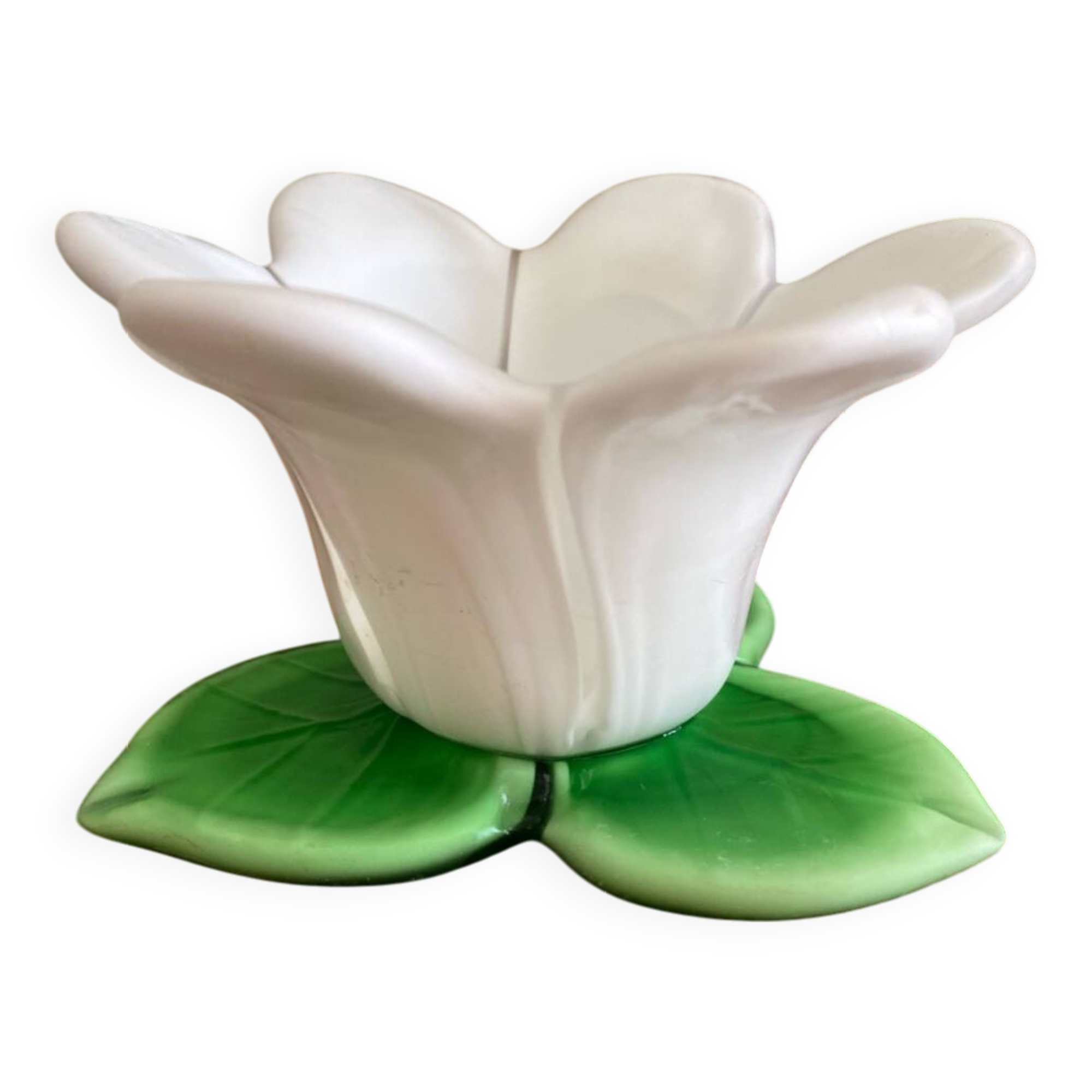 Glass flower candle holder