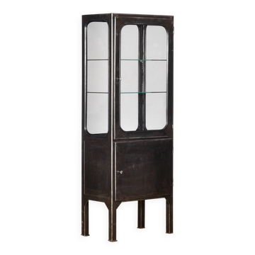 Vitrine en fer et en verre vintage, années 1970