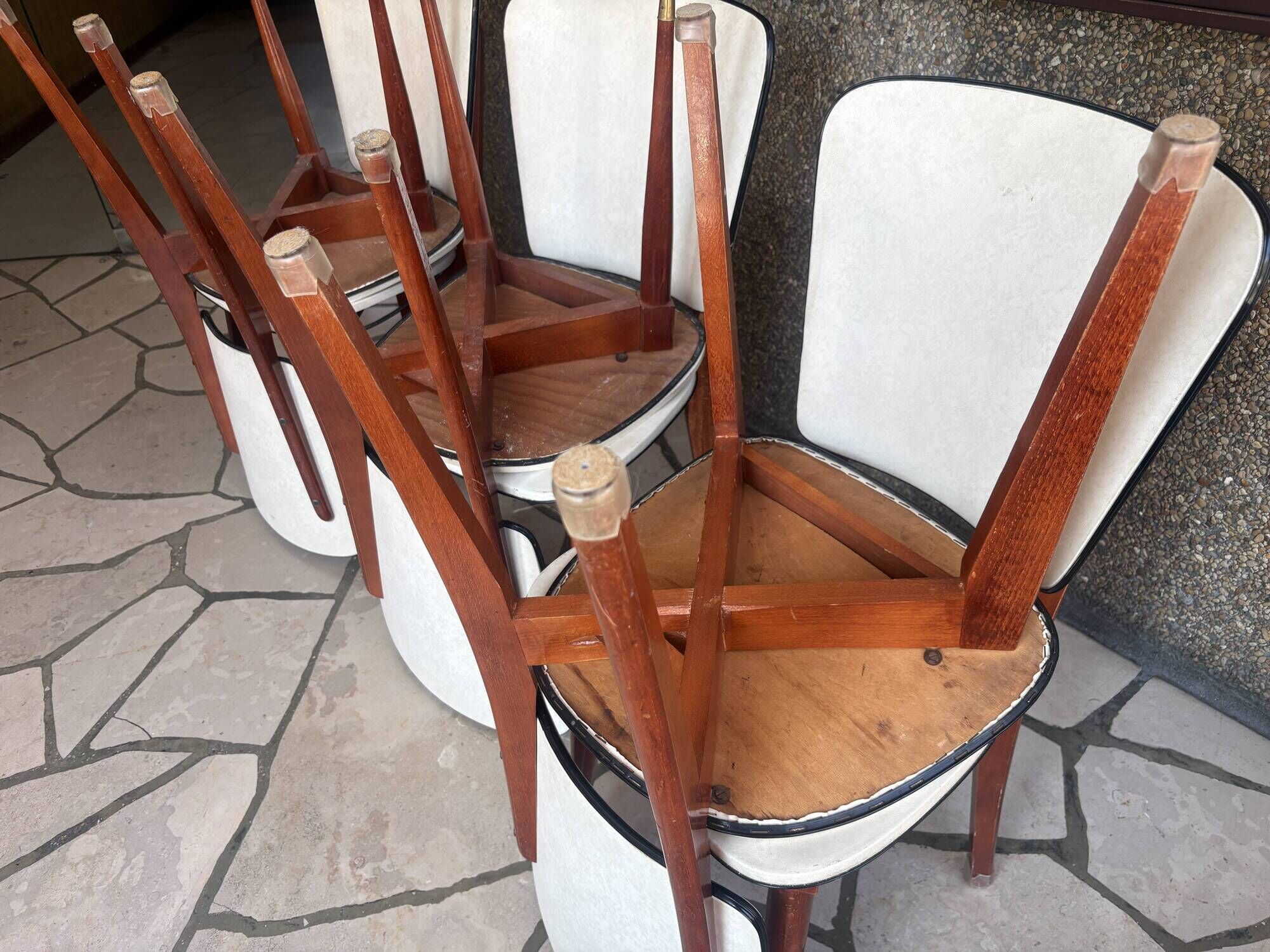 Set of mid-century Scandinavian-inspired chairs.