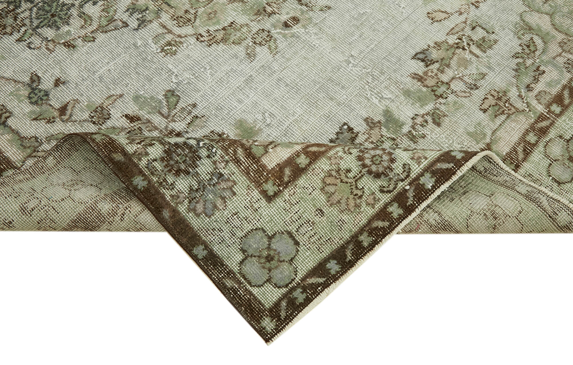 Hand-knotted vintage oriental 1980s 182 cm x 309 cm grey rug