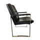 Chaise de bureau en cuir et acier chromé 1980