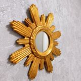 Mid-century hollywood regency gilt sunburst wall mirror, 1960s