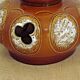 Vintage French 1960s standard lamp base in brown and cream ceramic 3462