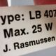 Trois petites lampes cylindriques de J. Rasmussen Lighting, années 1980, Danemark.