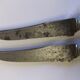 Table service knives old steel blade horn ferrule