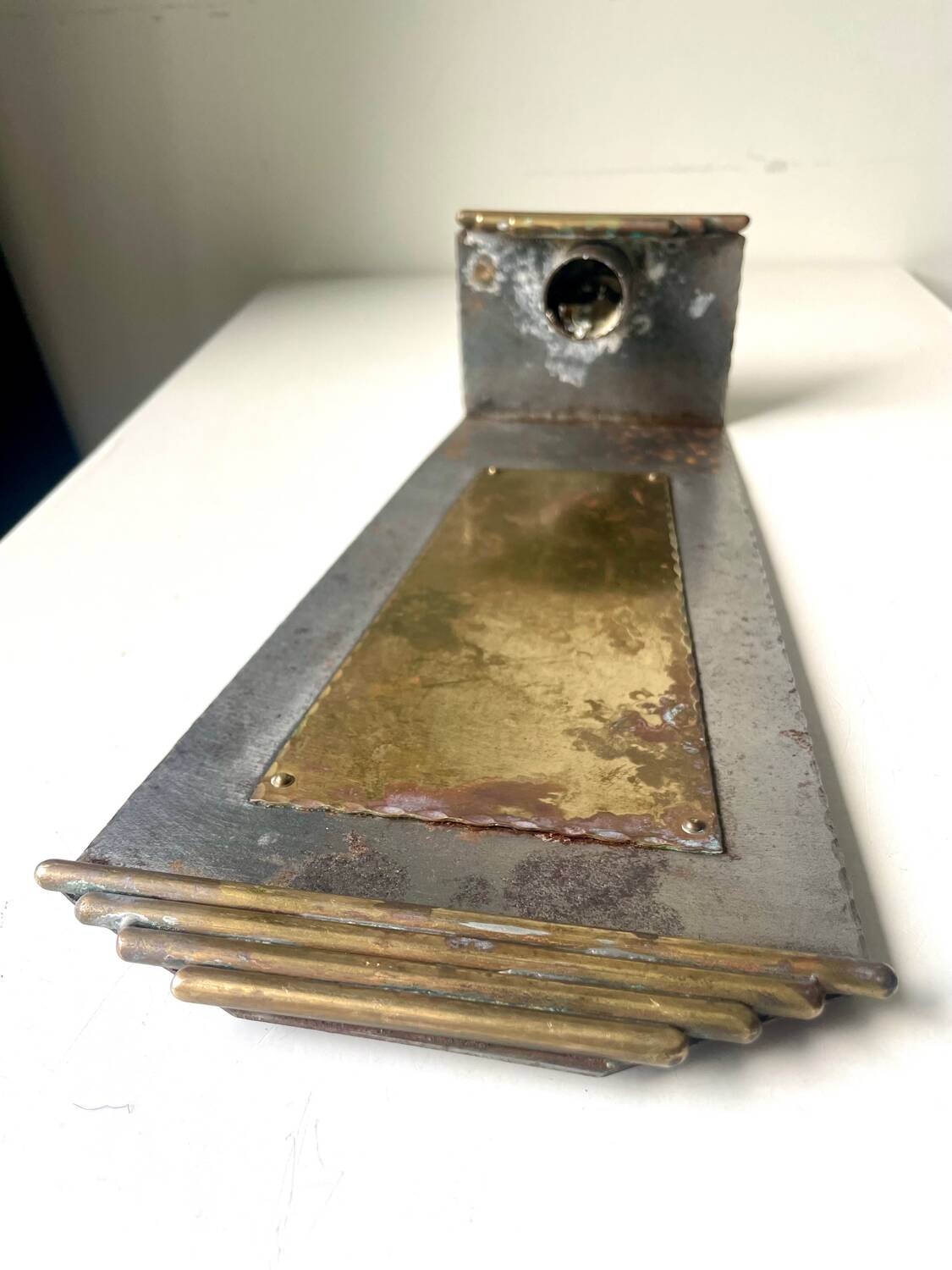 Art Deco metal & Brass Wall Candle Sconce