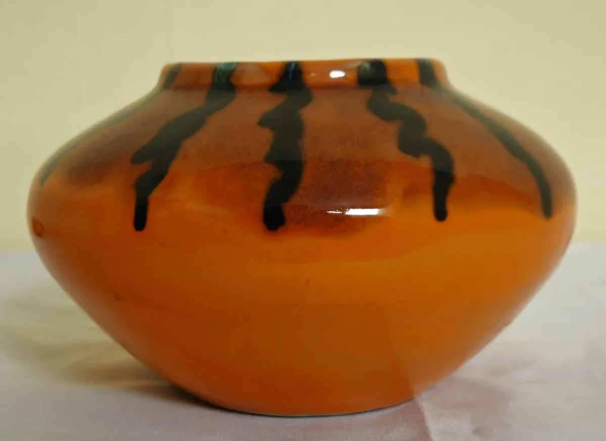 Ceramic vase signed CAMOS – Vallauris Beautiful glazed ceramic vase