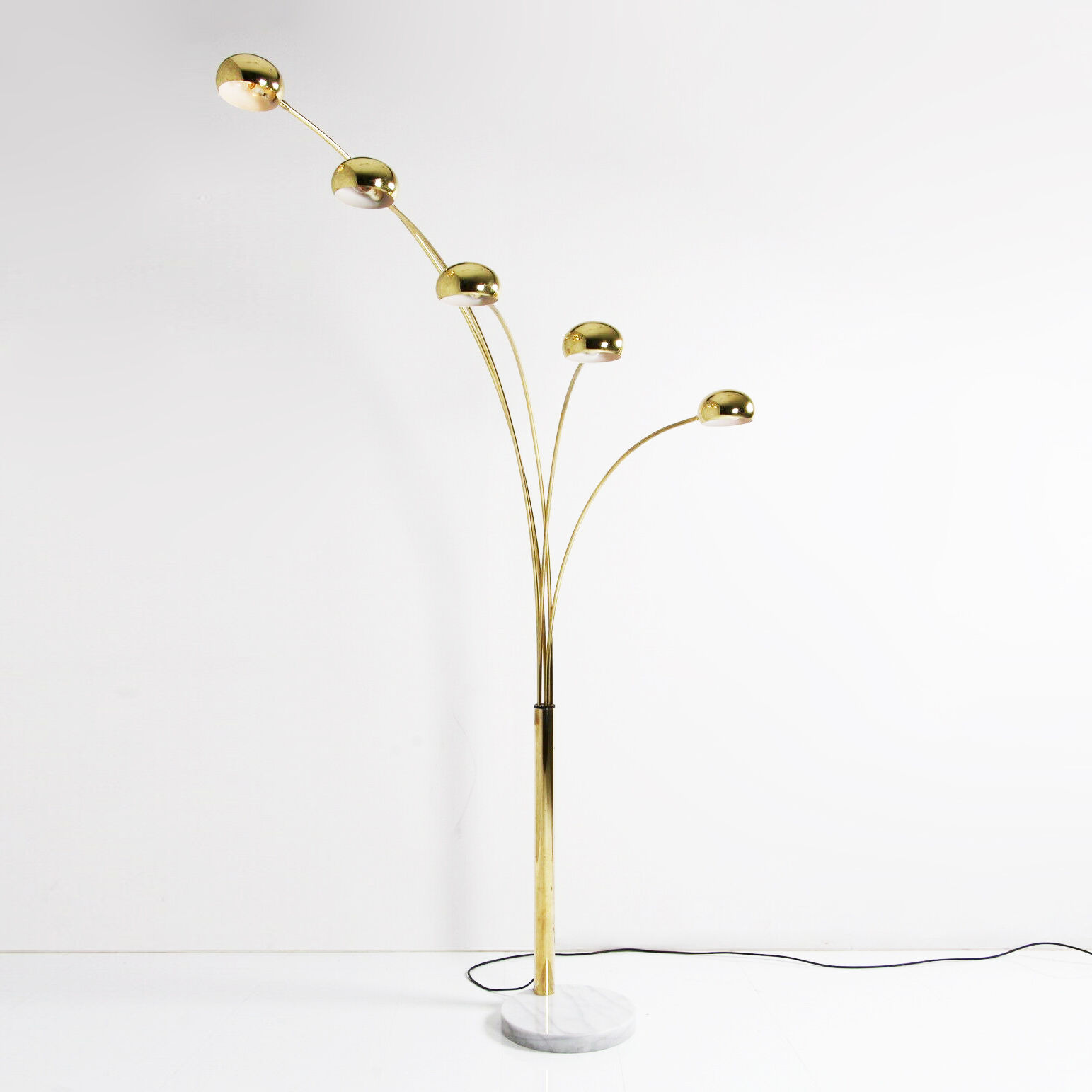 Large lamp arc 5 fires foot marble Reggiani. Italy, 70s