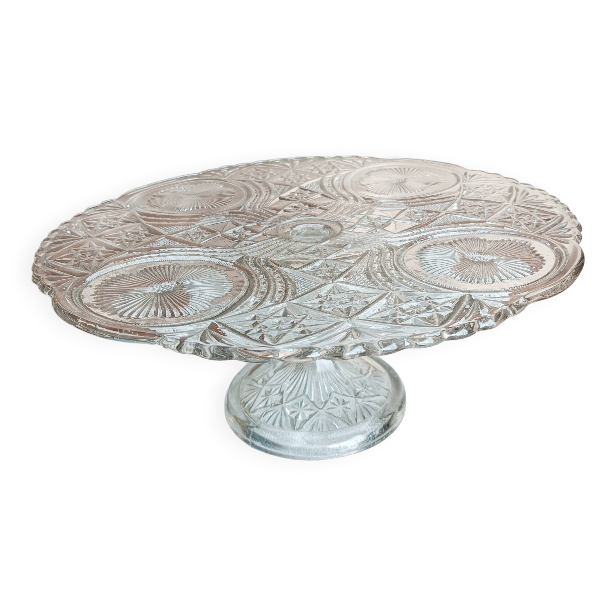 Cut glass cake stand