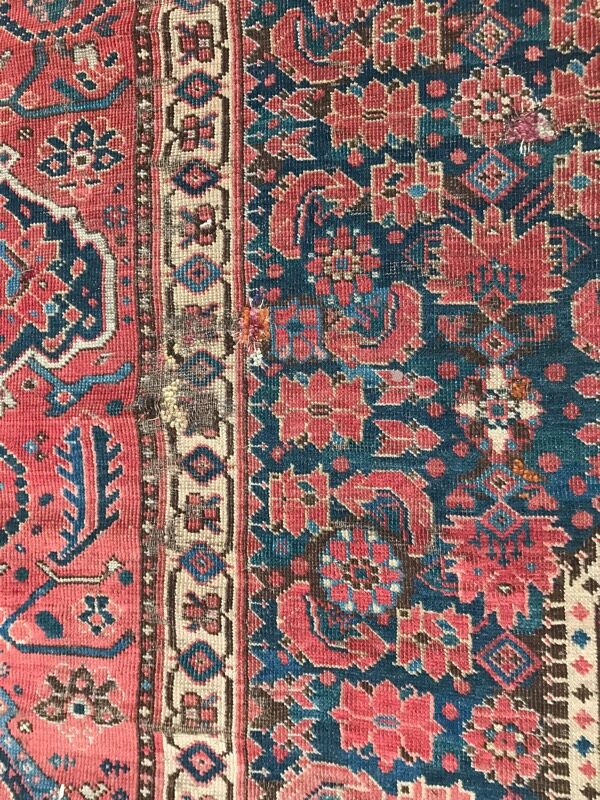 Tapis ancien Beshir afghan fait main 197x396 cm