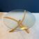 Coffee table "maison regain" beech and glass design 1970