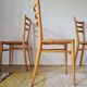 Set of 4 vintage Italian chairs in wood and straw.