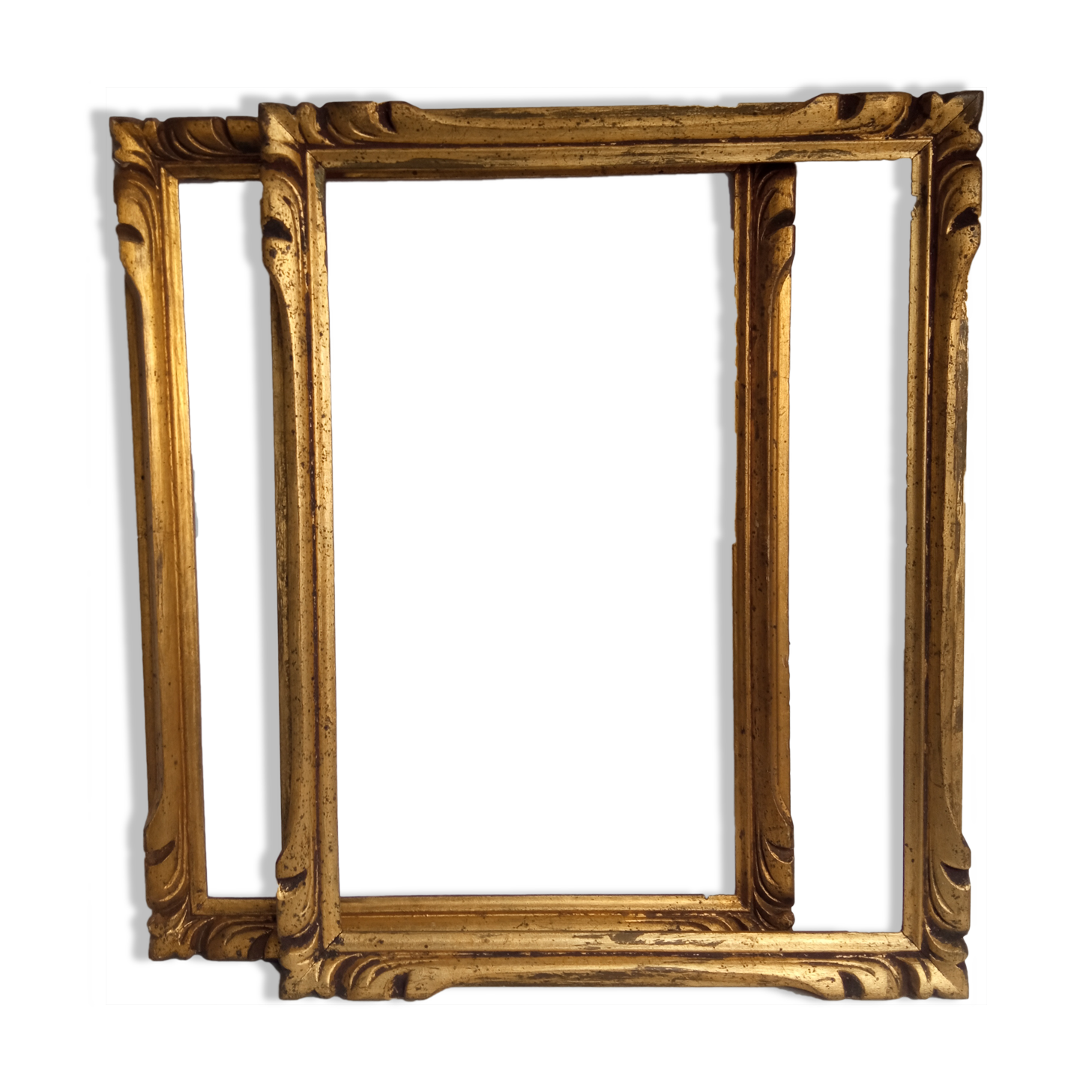 Pair of Montparnasse frames in gilded wood with circa 1960 leaf - 40 x 30 cm