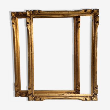 Pair of Montparnasse frames in gilded wood with circa 1960 leaf - 40 x 30 cm