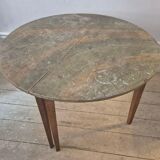 Half-moon tables with original marbled tops, Swedish provincial style Allmoge, 1860s