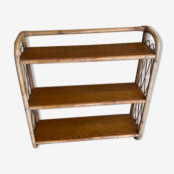 Vintage wall rattan shelf