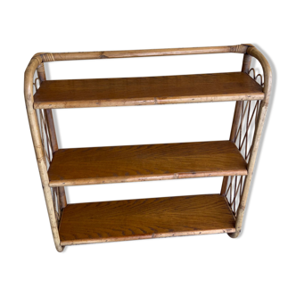 Vintage wall rattan shelf