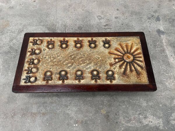 Table basse lave émaillée 1950 Chaty Vallauris