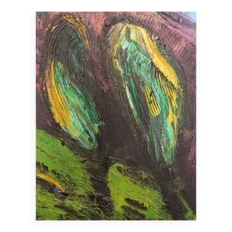 Michel Chapuis, acrylique sur toile expressionniste, 1988