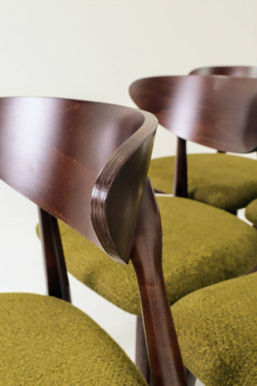 Dining room chairs set of 6 wild green Scandinavian design