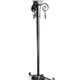 Large art deco floor lamp in wrought iron and white pressed molded glass (height 211 cm)