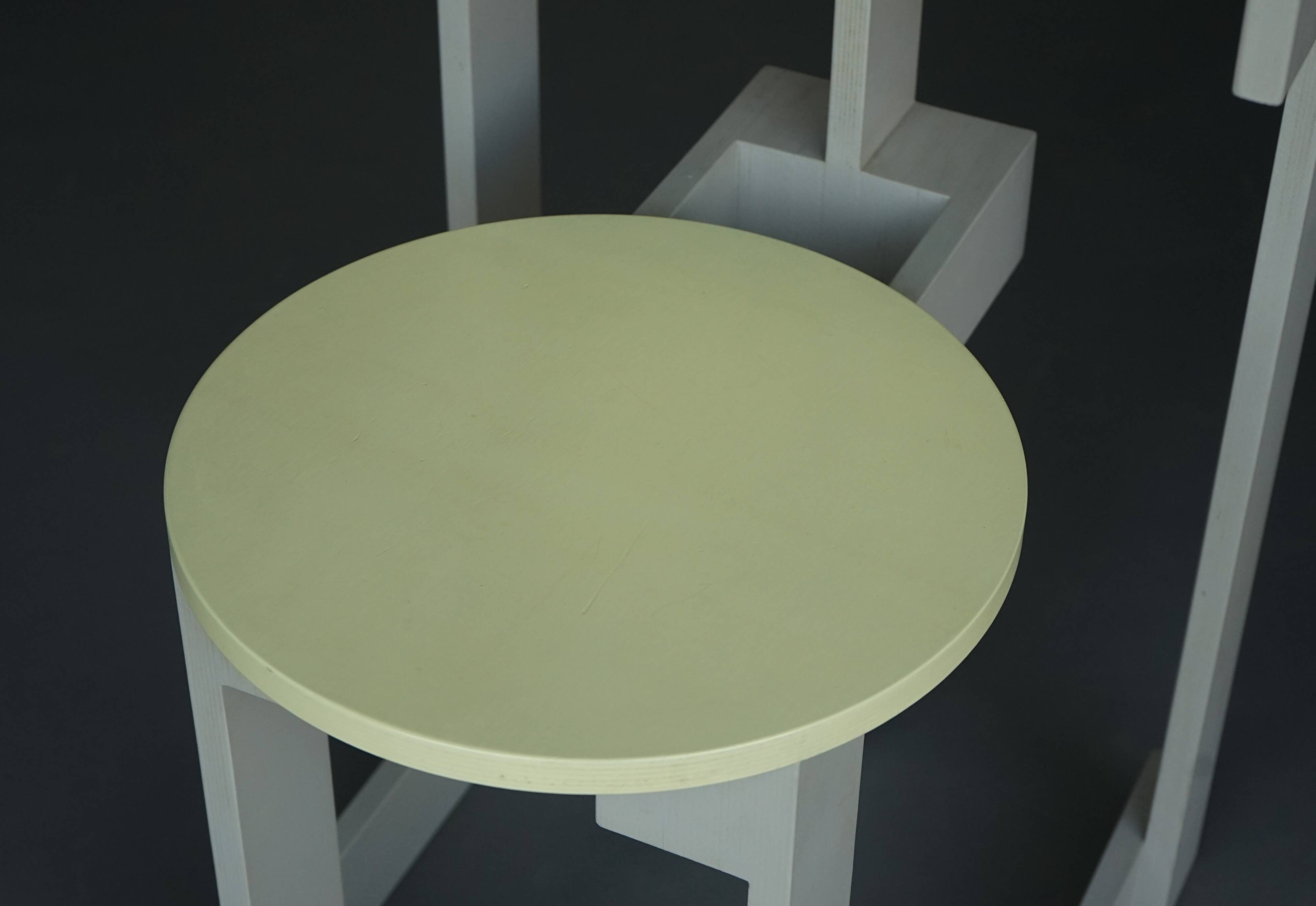 Rare pair of 'Plakhout' Side Chairs by Henk Lampe. 1979