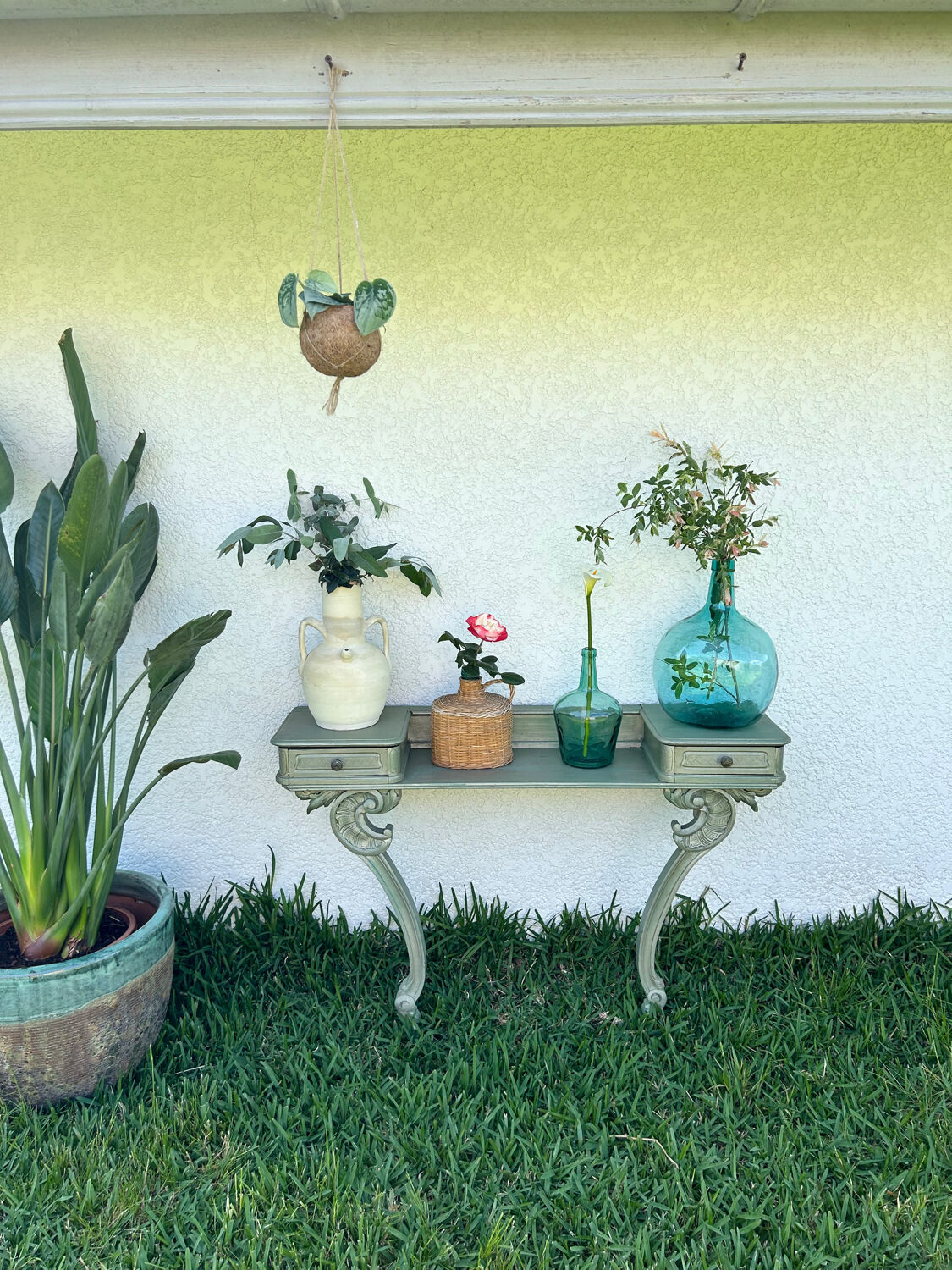 Turquoise blue "mermaid" dressing table