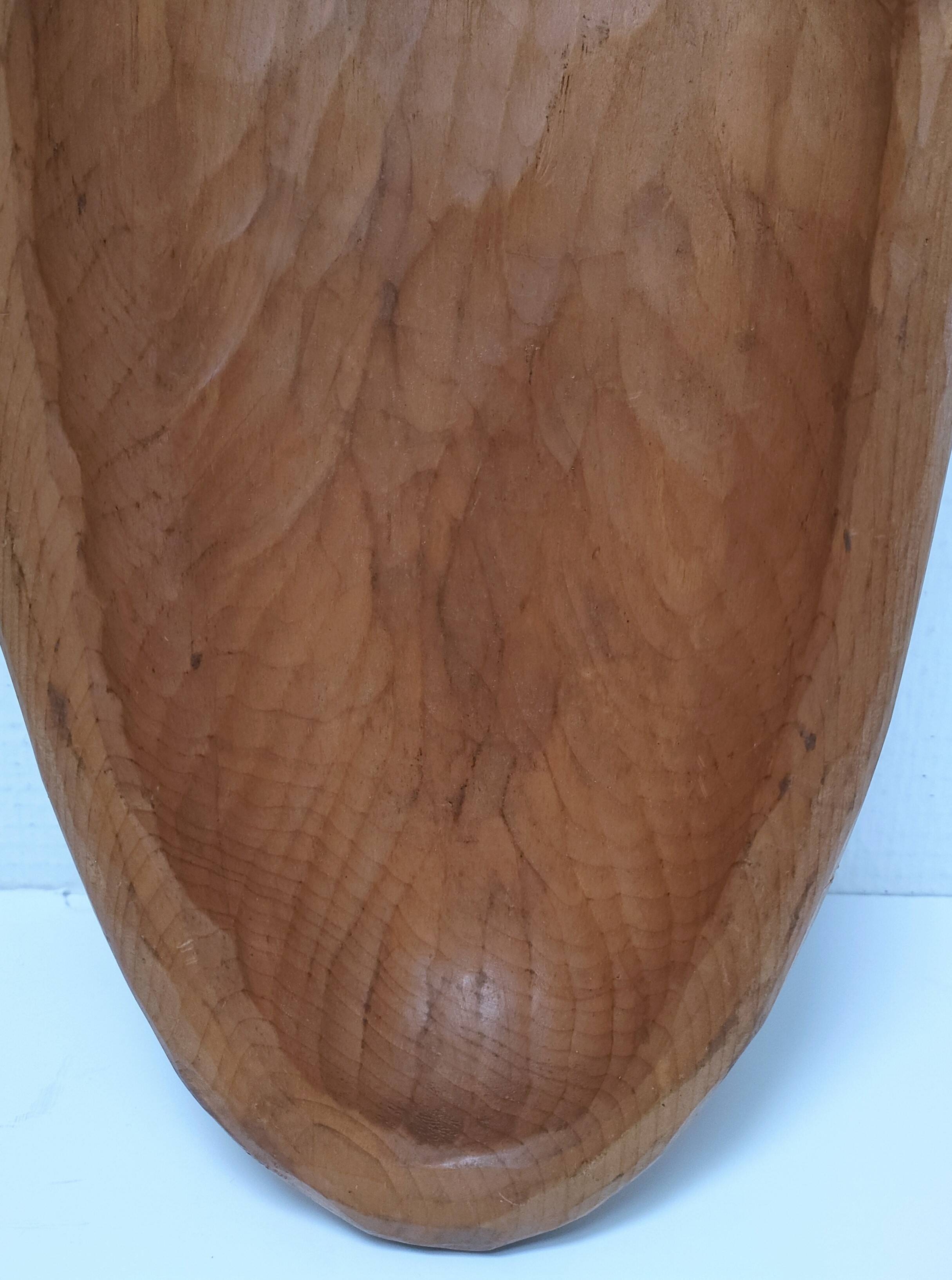 Long carved monoxyl wood cut stamped L. 54 cm