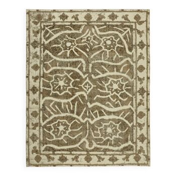Hand-Knotted Anatolian Antique 1970s 290 cm x 365 cm Beige Wool Carpet