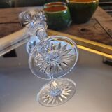 Large cut glass stemmed glass – star decoration – 1960s